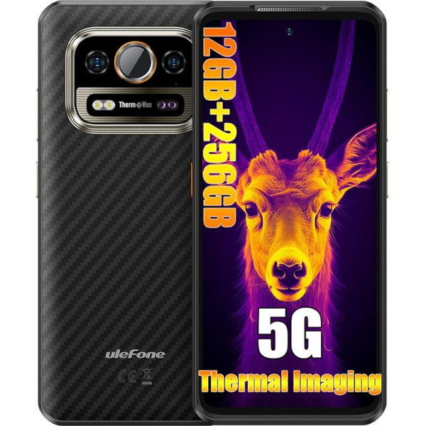 Ulefone Armor 25T Pro āra mobilais tālrunis 5G viedtālrunis, Dimensity 6300 12GB + 256GB + 2TB, termokamera + 64MP, 6500mAh 33W, 6,78 collu FHD+, Android 14 IP68 mobilais tālrunis bez līguma,