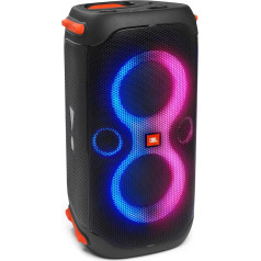 JBL PartyBox 110 melnā krāsā - pārnēsājams un pārvietojams Bluetooth skaļrunis ar gaismas efektiem - pret šļakatām izturīgs mobilais mūzikas skaļrunis ar akumulatoru