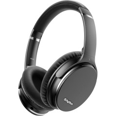 Srhythm aktīvās trokšņu slāpēšanas austiņas, salokāmas, bezvadu, Bluetooth 5.0, Srhythm NC35 Over-Ear ar USB-C ātro uzlādi, CVC8.0 mikrofons, balss zvana 50+ stundas iOS Android TV PC (Gun Black)