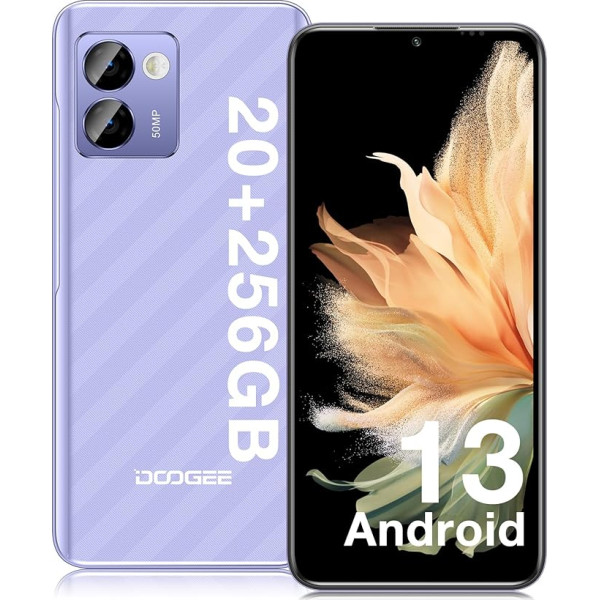 DOOGEE N50 Pro mobilais tālrunis, 20GB + 256GB/TF 1TB viedtālrunis, 6,52