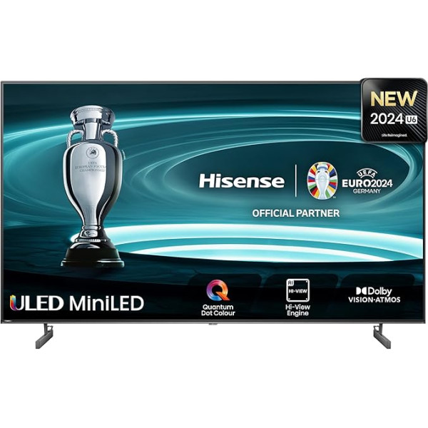 Hisense 65U6NQ 164 cm (65 collu) televizors 4K Mini LED ULED HDR Smart TV, 60 Hz, HDMI 2.0, Game Mode Plus, Dolby Vision & Atmos, Bluetooth, iebūvēta Alexa, antracīts, [2024]