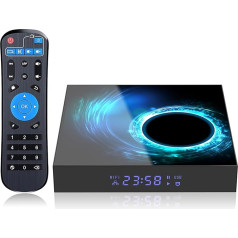 Android TV Box 10.0, Android Box 4GB 64GB Quad Core Atbalsta 5GHz + 2.4GHz Dual WiFi 6K Ultra HD H.265 BT 4.0 Smart TV Box