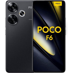 Xiaomi Poco F6, Snapdragon® 8s Gen 3, AMOLED Flow displejs 120 Hz, Turbo uzlāde 90 W, Dual Camera 50 MP ar OIS, 12 GB+512 GB, melns