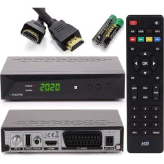 Anadol HD 222 Pro satelīta uztvērējs satelīttelevīzijas uztvērējam ar AAC-LC audio, PVR ierakstīšanas funkciju un Timeshift - Unicable, HDMI HDTV Scart, Astra Hotbird, iepriekš atlasīts + HDMI kabelis