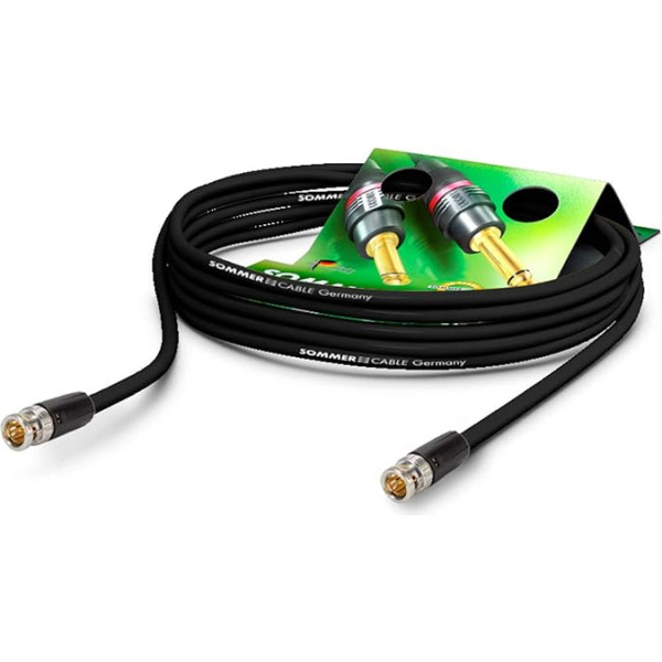 SOMMER CABLE - Koaksiālais videokabeļš ar BNC 75 Ω - HD/3G/6G/12G-SDI / 4K-UHD SC-Vector 0.8/3.7 - BNC/BNC NBNC75BLP9X Neutrik - Schwarz (2m) - Ražots Vācijā, ražotājs Vācija