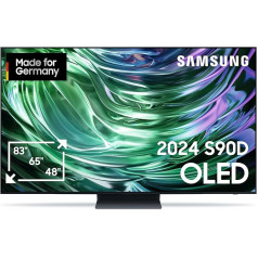 Samsung OLED 4K S90D televizors 77 collu Samsung televizors ar Neural Quantum 4K AI Gen2 procesoru, OLED HDR+, 4K AI Upscaling, Smart TV, AI TV, GQ77S90DAEXZG, vācu modelis