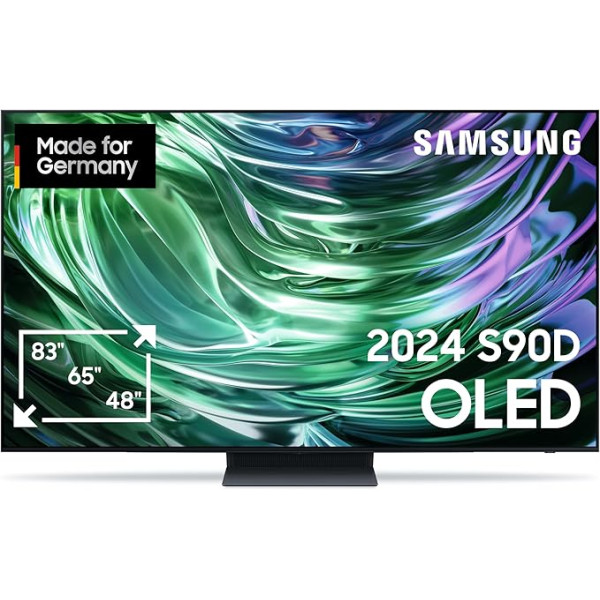 Samsung OLED 4K S90D televizors 77 collu Samsung televizors ar Neural Quantum 4K AI Gen2 procesoru, OLED HDR+, 4K AI Upscaling, Smart TV, AI TV, GQ77S90DAEXZG, vācu modelis