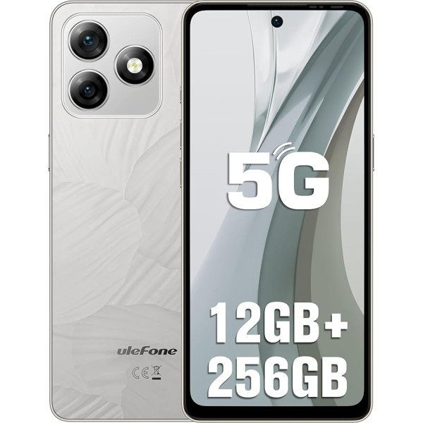 Ulefone Note 18 Ultra 5G mobilais tālrunis bez līguma, 12GB + 256GB/2TB paplašināmais Android 13 mobilais tālrunis, 50MP + 32MP kamera, 5450mAh 6,78 collu HD+ displejs, 90Hz, 5G Dual