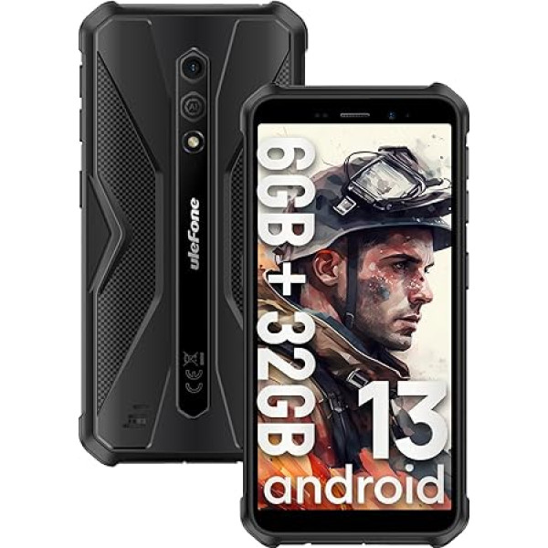 Ulefone Armor X12 izturīgs viedtālrunis, 6GB+32GB+256GB paplašināms tālrunis, Android 13 GO neiznīcināms tālrunis, 4860mAh mobilā tālruņa akumulators, 5,45