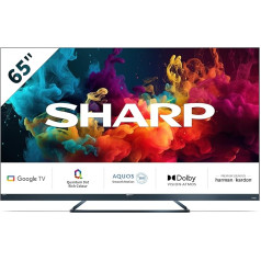 SHARP 65FQ5EG Quantum Dot Google TV 164 cm (65 collu) 4K Ultra HD QLED Google TV (Smart TV bez rāmja, Dolby Atmos, Dolby Vision IQ, HDMI 2.1 ar eARC)