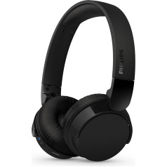 PHILIPS TAH4209BK Leihter ohraufliegender kabelloser Bluetooth-Kopfhörer mit passiver Geräuschisolierung - 55 Stunden Spielzeit, deutliche Anrufe, dynamischer Bass, 2 Stunden USB-C-Laden - Schwarz