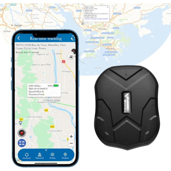 Winnes GPS tracker TK905B, APP reāllaika izsekošana, 10000mAh ilgs gaidīšanas režīms, GPS tracker automašīnas, vairāki trauksmes režīmi, aizsardzība pret zādzību, spēcīga magnētiskā, ūdensizturīga un pret zādzību aizsardzība