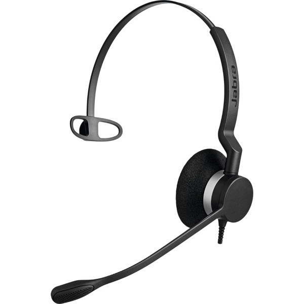 Jabra Q711011 Biz 2300 QD On-Ear mono austiņas ar ātri atvienojamu savienotāju - troksni slāpējošas kabeļa austiņas galda tālruņiem, melnas, ātri atvienojamas