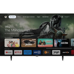GRUNDIG 43 VOE 84 Q TV 43 collu (108 cm) QLED televizors, VPI 1800, Google TV, 4K UHD, Dolby Vision, HDR10+, Motion Picture Improvement, iebūvēts Chromecast, Bluetooth, Smart TV, melns