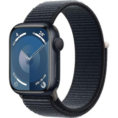 Apple Watch Series 9 (GPS, 41 mm) - Alumīnija korpuss Midnight ar sporta cilpu Midnight (Atjaunots)