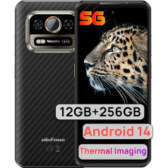 Ulefone Armor 25T Pro āra mobilais tālrunis 5G Android 14 viedtālrunis ar termokameru, 12GB + 256GB/SD-2TB IP68/69K āra viedtālrunis 6500 mAh/33W, 6,78 collu FHD+ 120 Hz, 64MP + 50MP