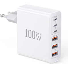 USB C lādētājs, 100 W GaN 6 portu USB ātrās uzlādes lādētājs PD3.0, daudzfunkcionāls USB C spraudnis, uzlādes stacija, kas saderīga ar iPhone 15/15 Pro/15 Plus/14 Pro Max, Samsun.g/Google/tabletu barošanas avotiem