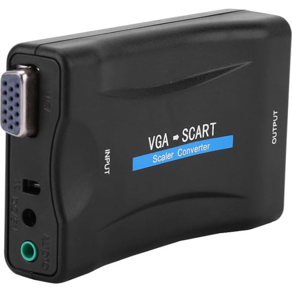 VGA uz SCART pārveidotājs Video audio pārveidotājs USB adapteris ar tālvadības pulti Piemērots televizoriem ar SCART interfeisu