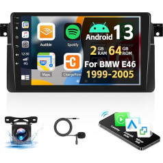 CAMECHO 2G + 64G Android 13 auto radio VW Golf Polo Jatta Touran Tiguan Seat, 9 collu ekrāns VW auto radio ar Bluetooth GPS WiFi FM/RDS Mirror Link SWC + atpakaļgaitas kamera Canbus