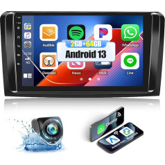 [2+64G] auometo Android 13 auto radio Mercedes Benz W164 ML280 ML350 ML500 X164 GL320 GL350 GL350 GL450 2005-2011 ar Wireless CarPlay Android Car, 9 collu ekrāns ar navigāciju HiFi Bluetooth RDS WiFi