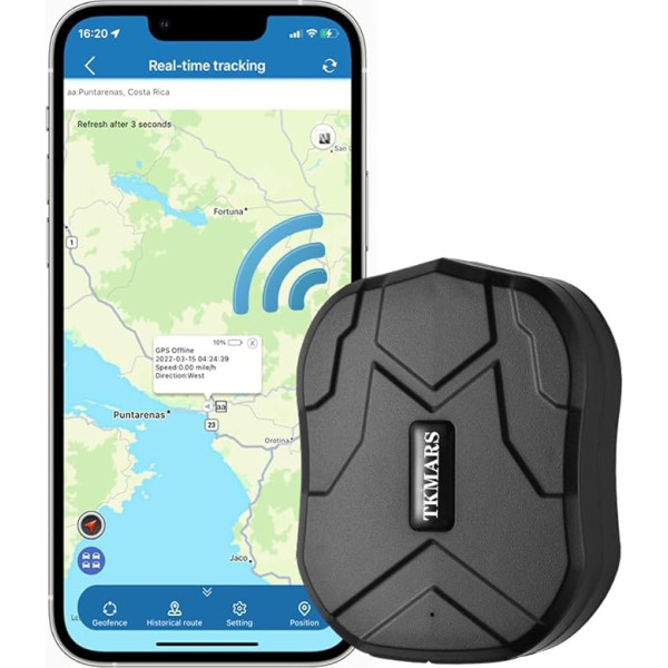 TKMARS TK905B GPS izsekotājs automašīnai, 10000mAh akumulators, magnētiskais reāllaika GPS raidītājs, darbojas caur SMS/APP/Web platformu bez ABO, piemērots vieglajām automašīnām, kravas automašīnām un autoparkiem