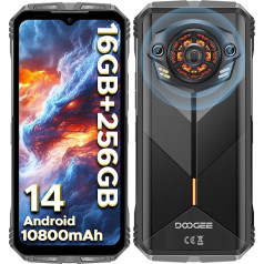 DOOGEE S Punk izturīgs viedtālrunis 2024, Android 14 nesagraujams tālrunis, 10800 mAh izturīgs tālrunis, 126 dB skaļrunis, 16(6+10) GB+256GB/1TB izturīgs viedtālrunis, 6,58 collu FHD+, 50MP NFC/OTG/Dual SIM/Face