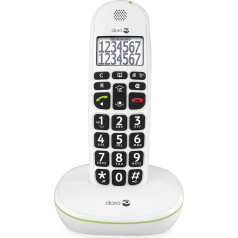 Doro PhoneEasy 110 DECT Schnurlostelefon (große Schrift und große Zahlen, optische Anrufsignalisierung) weiß 5952