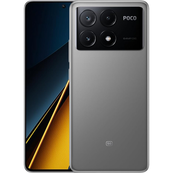 Xiaomi Poco X6 Pro viedtālrunis 8+256GB 4 nm procesors 64 MP trīskāršā kamera (pelēks)