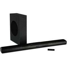 Wharfedale Vista 200s Soundbar ar zemfrekvences skaļruni melnā krāsā