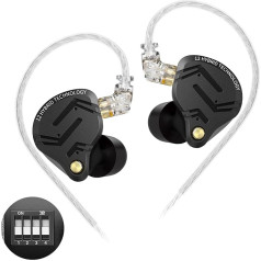 keephifi KZ ZS12 PRO X vadu austiņas 1DD&5BA IEM austiņas, KZ In-Ear Monitor, KZ In-Ear austiņas, 10mm dinamiskais draiveris, 4 profesionāli regulēšanas slēdži (Tuning versija, bez mikro)