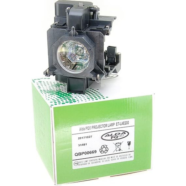 Alda PQ Premium projektora lampa, saderīga ar Panasonic PT-EW530E, PT-EW630EL, PT-EX500E, PT-EX600, PT-EX600E, PT-EX600E, PT-EZ570, PT-EZ570E, PT-EZ570EL, ET-LAE200 projektoriem, lampa ar korpusu