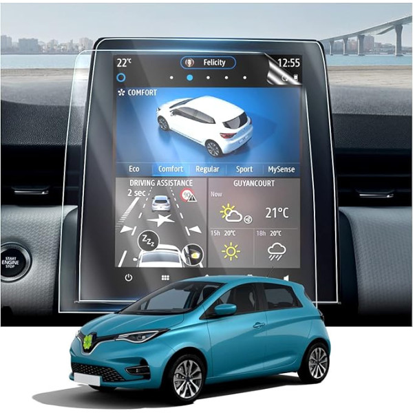 RUIYA Pack of 2 Navigation Screen Protectors Compatible with 2021 2022 2023 Renault Arkana Captur MK2 Clio 5 Zoe, 9.3 Inch PET Material Navigation Screen Protector GPS Touchscreen Protective Film