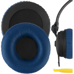 Geekria QuickFit rezerves proteīna ādas ausu spilventiņi Sennheiser HD25, HD25SP, HD25 Lite, HD25 Plus, HD25 Limited 75th Anniversary Edition austiņu austiņu ausu spilventiņiem (zili)