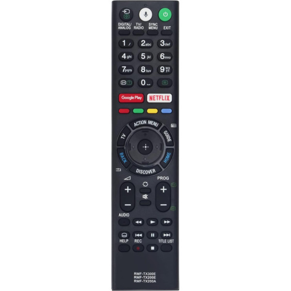 Rezerves tālvadības pults RMF-TX300E RMF-TX201E RMF-TX201E RMF-TX200E RMF-TX200A Piemērots Sony TV KD-43XE8077 KD-43XE8005 KD-43XE8005 KD-43XE8004 FW-43XE8001 KD-75XE9005 K D-65XE9005 KD-65XE8599 KD-65XE8596 KD-65XE8588