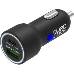 Auto lādētājs Quad Lock Dual USB (C+A) 48W