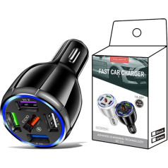 Ekakashop lādētājs 5 USB C auto lādētāja adapteris Auto aksesuāri Viens diviem Inteliģentā ātrās uzlādes tehnoloģija Automātiskā izslēgšanās aizsardzība 12 V - 32 V vieglajiem automobiļiem Kravas auto SUV sporta automašīnām Komerci