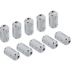 Iepirkumu karte Ferīta serdeņu gredzens Clip-On RFI EMI trokšņu samazināšanas filtrs Cable Clip Pack of 10 5 mm Grey 1