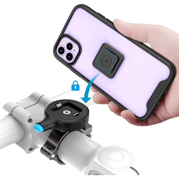 SOKUSIN Mobilā tālruņa turētājs velosipēdam iPhone 11 Pro, metāla bāzes velosipēda tālruņa turētājs ar triecienizturīgu vāciņu, ekrānam draudzīgs mobilā tālruņa turētājs, putekļusargs, regulējams, izturīgs velosipēds