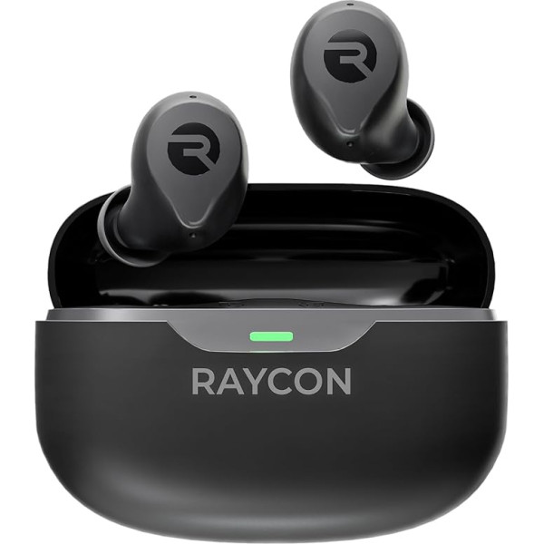 Raycon The Everyday Bluetooth bezvadu austiņas - īstas bezvadu austiņas ar 32 stundu atskaņošanas laiku, Multpoint tehnoloģiju, ekstrēmu komfortu un aktīvu trokšņu slāpēšanu (oglekļa melna).....