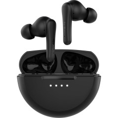 Belkin SoundForm Rhythm True Wireless In-Ear austiņas ar iebūvētu Micro, ātra uzlāde ar USB-C, 28 stundu akumulatora darbības laiks, IPX5 ūdensizturība, iPhone, iPad, Galaxy, Pixel u.c. - Melns