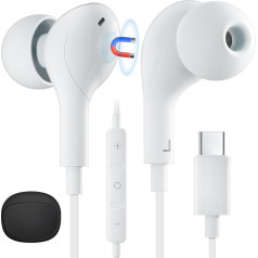 iPhone austiņas ar kabeli iPhone 15 Pro Max, [Apple MFi Certified] USB C tipa austiņas C tipa In-Ear austiņas, magnētiskās, ar mikrofonu, priekš Samsung S24/S23/iPad Pro