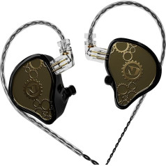 ND Venus In-Ear monitora austiņas 10mm Dual Magnetic Dynamic Driver IEM austiņas HiFi spēļu austiņas 2 kontakti noņemams kabelis (bez mikrofona, melns, 3,5 mm spraudnis)