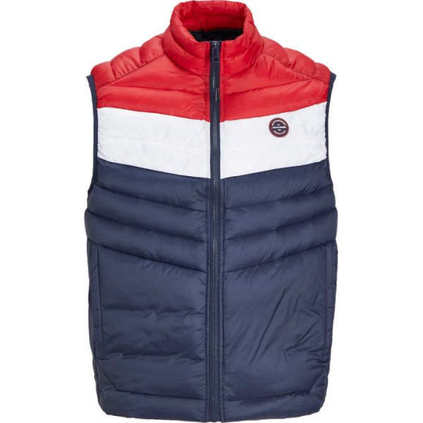 Jack & Jones Jack&Jones Jjespring Siltā veste ar apkakles apkakli un nūjām M 12258457NavyBlazerWHITE/TRUEREDBLOC / S