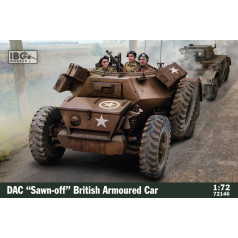 Plastikāta modelis dac sazāģēts britu bruņumašīna 1/72