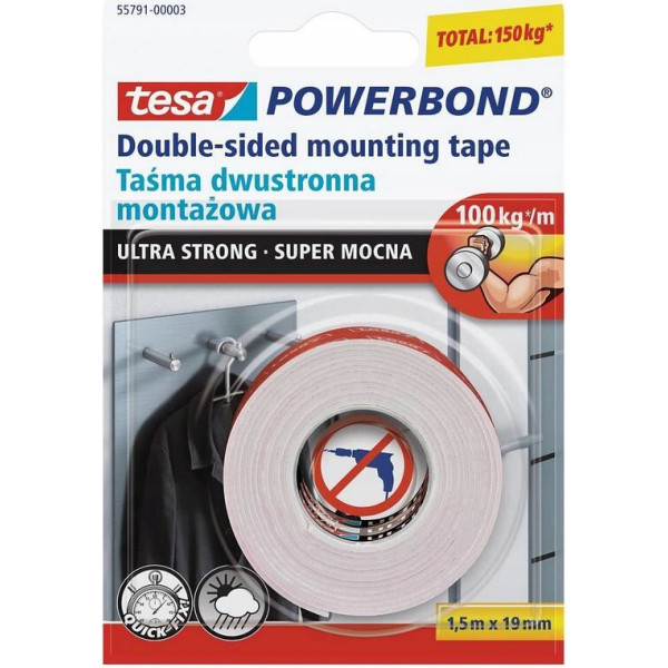 Powerbond montāžas lente š.z.1.5m:19mm stand62403-00002-01