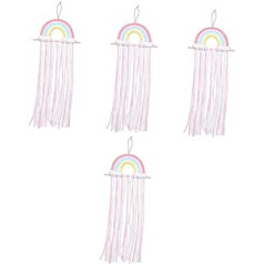 Alipis 4 Stück Aufbewahrung von Haarschmuck an der Wand Bohemian Clips Organizer gewebte Wandbehänge Baby-Kleiderbügel Haarklammer Haarschleifenhalter-Organizer für Mädchen Weben Ornament