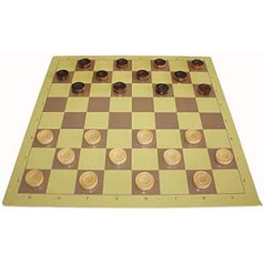 LTCTL Checkers Set, Checkerboard + Checkers Piece, 100 Quadrate Auf Der Vorderseite Und 64 Quadrate Auf Der Rückseite, Tabletop Puzzle Game (Color : Beige Chessboard)