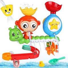 Bblike Bath Toy for Babies, Children’s Water Shower Bath Toy with Building Puzzle, Car Racing Track, 14 Pieces, Toys for Children from 18 Months+