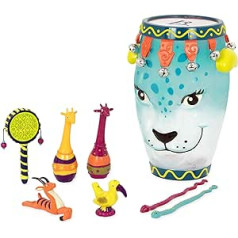 B. toys Bongo Drum with Drumsticks, Tambourine, Maracas, Percussion Set - Toy Children's Drum with Musical Instruments for Children from 2 Years (9 Pieces)