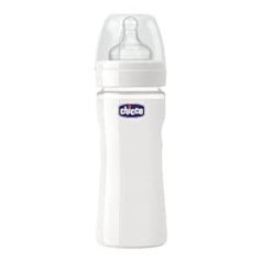 Chicco- Baby Nature Glass Silicon Feeding Bottle 240Ml by Chicco